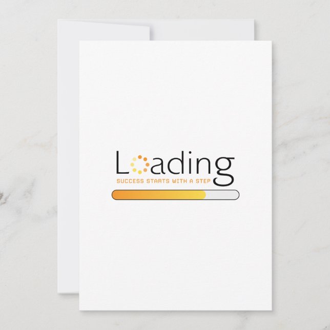 Tarjeta De Agradecimiento Cargando - El Éxito Comienza Con un Paso (Anverso)