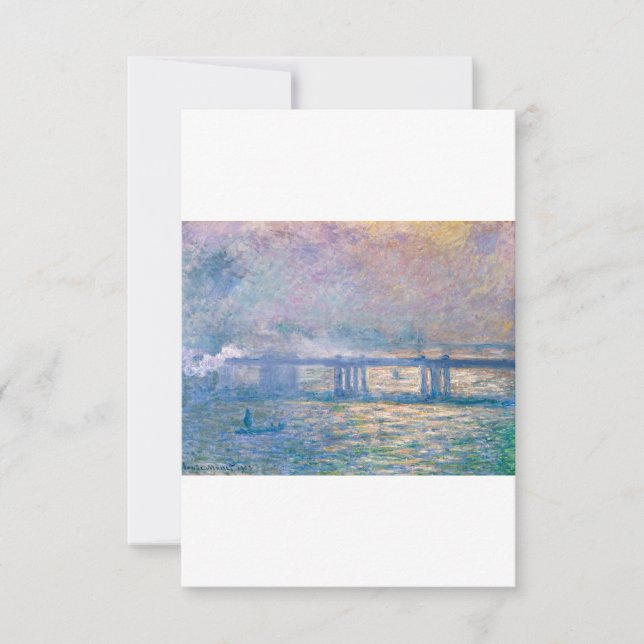 Tarjeta De Agradecimiento Cargando el puente cruzado por Claude Monet (Anverso)