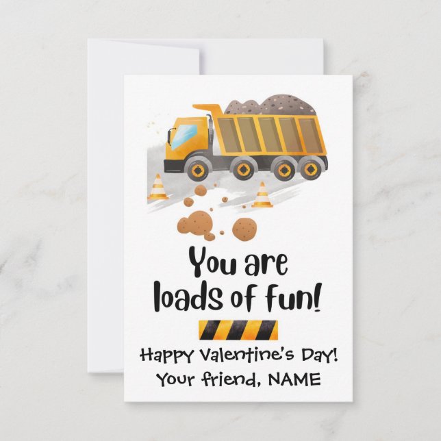 Tarjeta De Agradecimiento Cargas de la Fun Construction Class Valentine Card (Anverso)