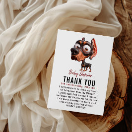 Tarjeta De Agradecimiento Caricaturas de perro lindo Baby Shower