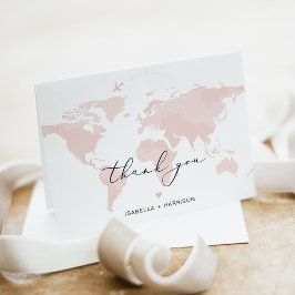Tarjeta De Agradecimiento CARMEN Destino Mapa Rosa de Viajes de Aventura 