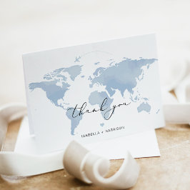 Tarjeta De Agradecimiento CARMEN Mapa Azul de Viajes y Aventuras Destino