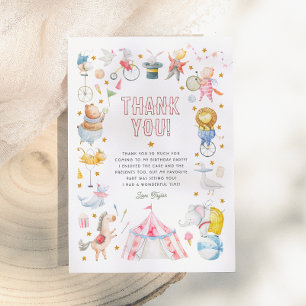 Tarjeta De Agradecimiento Carnaval de circo animal Foto fiesta de cumpleaños