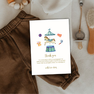 Tarjeta De Agradecimiento Carnaval retro vintage Baby Shower