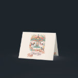 Tarjeta De Agradecimiento Carousel Horse Birthday Gracias<br><div class="desc">Un bonito diseño de carrusel floral hace que estas cartas de agradecimiento sean divertidas y extravagantes.</div>