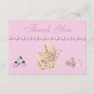 Tarjeta De Agradecimiento Carrito para bebés, zapatos, pacificador, perlas g