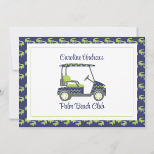 Tarjeta De Agradecimiento Carro de Golf de Cocodrilos Elegantes de Palm Beac