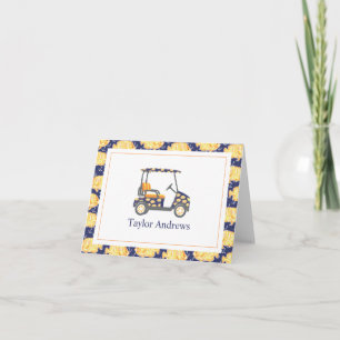 Tarjeta De Agradecimiento Carro de golf Preppy Goldfish Palm Beach