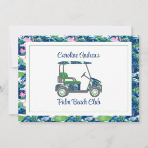 Tarjeta De Agradecimiento Carro de Golf Preppy Golf Palm Beach