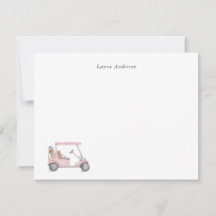 Carro de golf rosa acuarela, golf personalizado