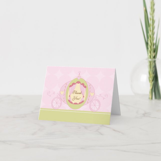 Tarjeta De Agradecimiento Carro de princesa Thank You Note Sweet (Anverso)