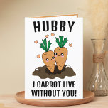 Tarjeta De Agradecimiento Carrot Carrot Pun Husband feliz cumpleaños<br><div class="desc">¿Buscando una manera única de expresar tu amor y humor a nuestra esposa? ¡Nuestra graciosa tarjeta de saludo de zanahoria es la elección perfecta para tu marido o novio en su cumpleaños! Personalizar al agregar tu propio mensaje personal.</div>