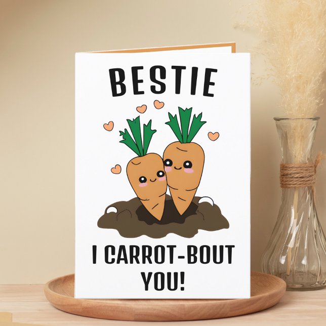 Tarjeta De Agradecimiento Carrot Pun Mejor Amigo Feliz Cumpleaños (cute funny carrot birthday card for best friend)