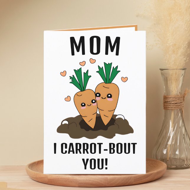 Tarjeta De Agradecimiento Carrot Pun Mom Feliz cumpleaños (cute funny carrot birthday card for mom)