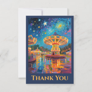 Tarjeta De Agradecimiento Carrusel Nocturno de la Nebulosa - Arte Inspirado