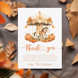 Tarjeta De Agradecimiento Carrusel Rustic Fall la pequeña calabaza está en c