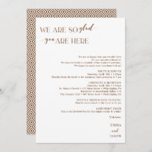 Carta de bienvenida a la boda Boho terracota
