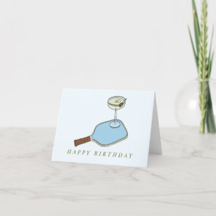 Tarjeta De Agradecimiento carta de cumpleaños de pickleball y martinis