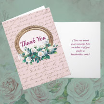 Carta de época y Rosas doblados personalizados