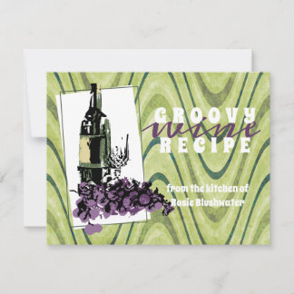 Tarjeta De Agradecimiento Carta de recetas gastronómicas de uvas de vino ret