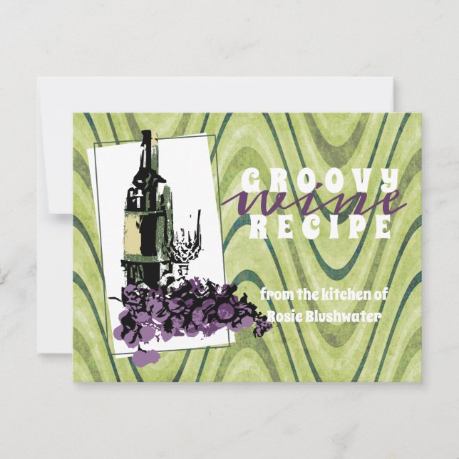Tarjeta De Agradecimiento Carta de recetas gastronómicas de uvas de vino ret (Anverso)