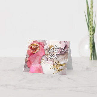 Tarjeta De Agradecimiento Carta feliz del día de la madre - Flor rosa