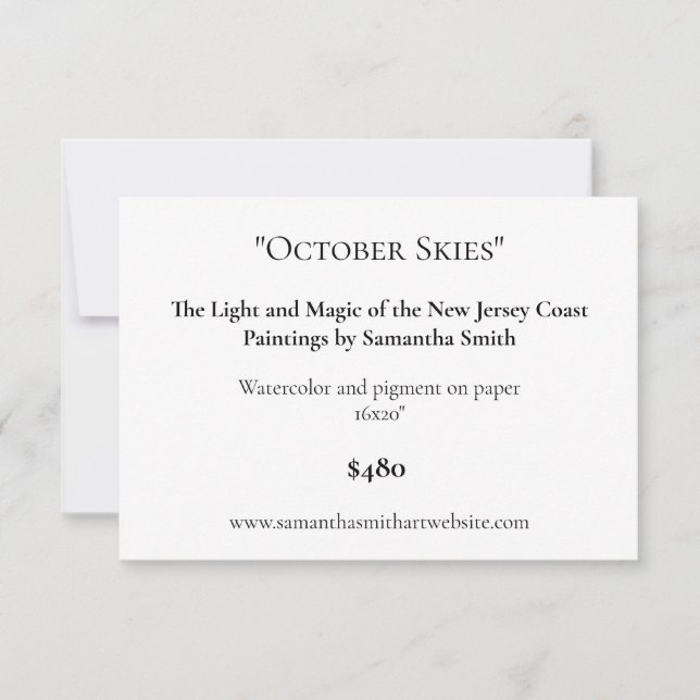 Tarjeta De Agradecimiento Cartas de exposición de arte editables (Anverso)