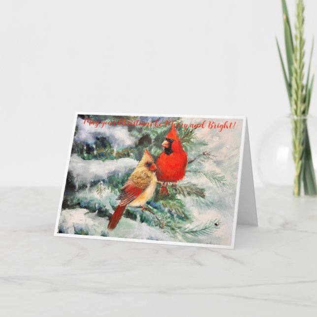 Tarjeta De Agradecimiento Cartas de Navidades de Cardenales (Anverso)