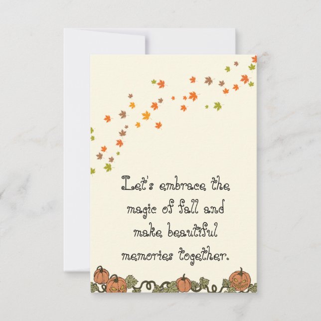 Tarjeta De Agradecimiento Cartas de otoño de otoño (Anverso)