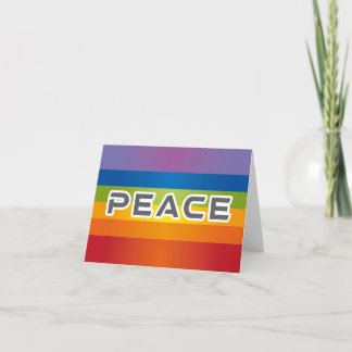 Tarjeta De Agradecimiento Cartas de palabras de paz - Bandera en fondo arcoi