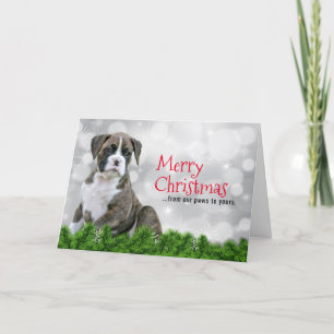 Tarjeta De Agradecimiento Cartas de perro navideños de Feliz - Perro de vaca