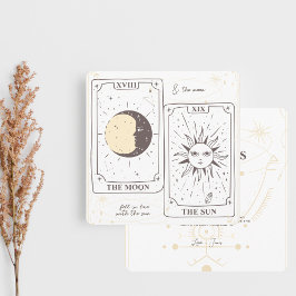 Tarjeta De Agradecimiento Cartas del Tarot | Desayuno Nupcial | Boda | Neutr