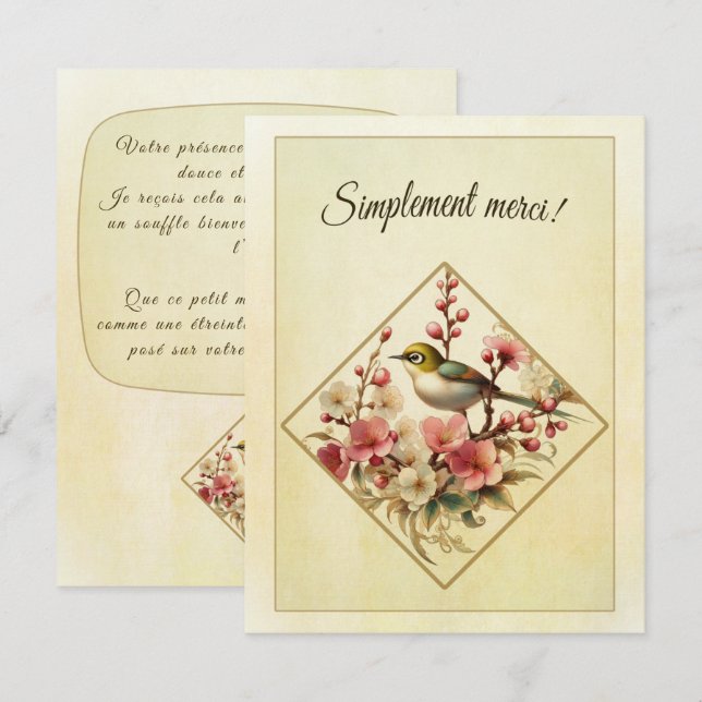 Tarjeta De Agradecimiento carte de remerciement ( Français )  (Anverso / Reverso)