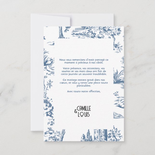 Tarjeta De Agradecimiento Carte de remerciement mariage Victoria (Anverso)