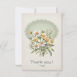 Tarjeta De Agradecimiento Carte de remerciement simple, Daisy Day Wishes