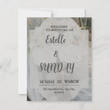 Cartel de bienvenida de boda minimalista elegante