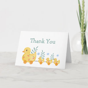 Tarjeta De Agradecimiento Cartel de bienvenida para baby shower de patito de