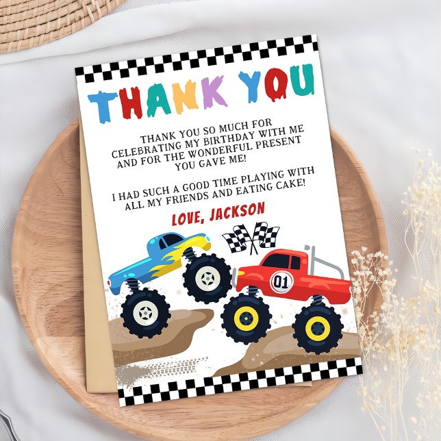 Tarjeta De Agradecimiento Cartel de cumpleaños de Monster Truck (Subido por el creador)
