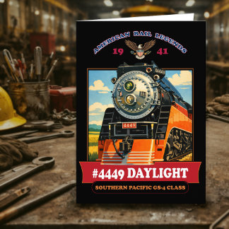 Tarjeta De Agradecimiento Cartel vintage de la locomotora de vapor SP GS-4 e