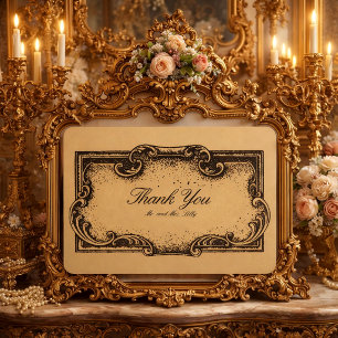 Tarjeta De Agradecimiento Cartela de estilo barroco rococó