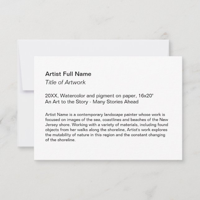 Tarjeta De Agradecimiento Carteles de exposición de arte (Anverso)