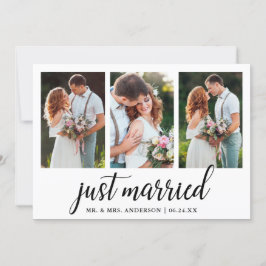 Tarjeta De Agradecimiento Cartera fotográfica "Calligraphy Just Married"