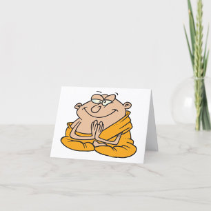 Tarjeta De Agradecimiento Cartoon man Meditating Thank You Card
