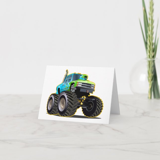 Tarjeta De Agradecimiento Cartoon monster truck (Anverso)