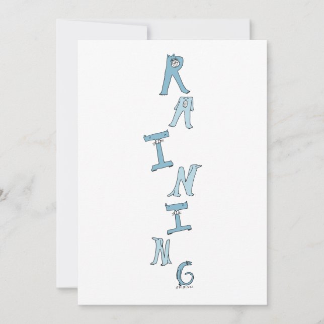 Tarjeta De Agradecimiento Cartuchos Y Perros Llueven Gatos Y Perros (Anverso)