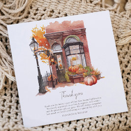 Tarjeta De Agradecimiento Casa Calentador Fiesta Puerta Delantera Otoño