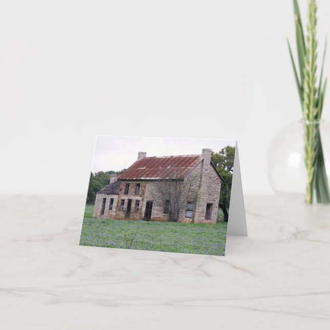 Tarjeta De Agradecimiento Casa de piedra vieja (Anverso)