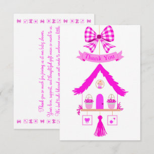 Tarjeta De Agradecimiento Casa Rosada Gracias Baby Shower