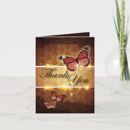 Tarjeta De Agradecimiento casamiento romántico de mariposa caída gracias