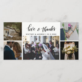 Tarjeta De Agradecimiento Casar amor de cinco fotos y la escritura de las